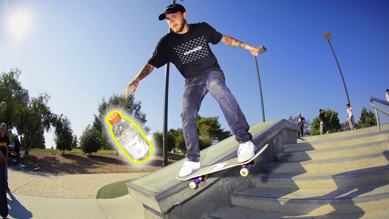 please cartoon BOTTLE FLIP GAME OF SKATE