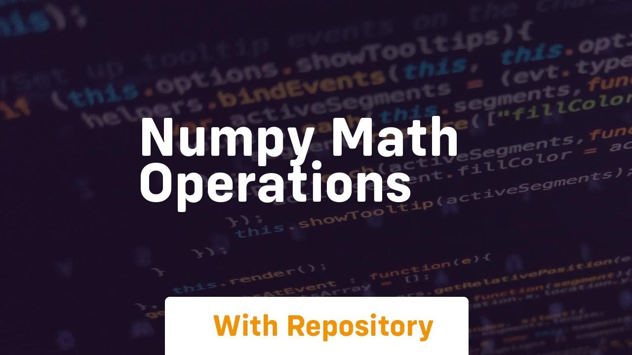 numpy math operations - YouTube