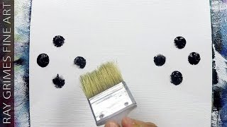 Simple Black and White Landscape for Beginners / 238 / Acrylics / Abstract Painting Techniques