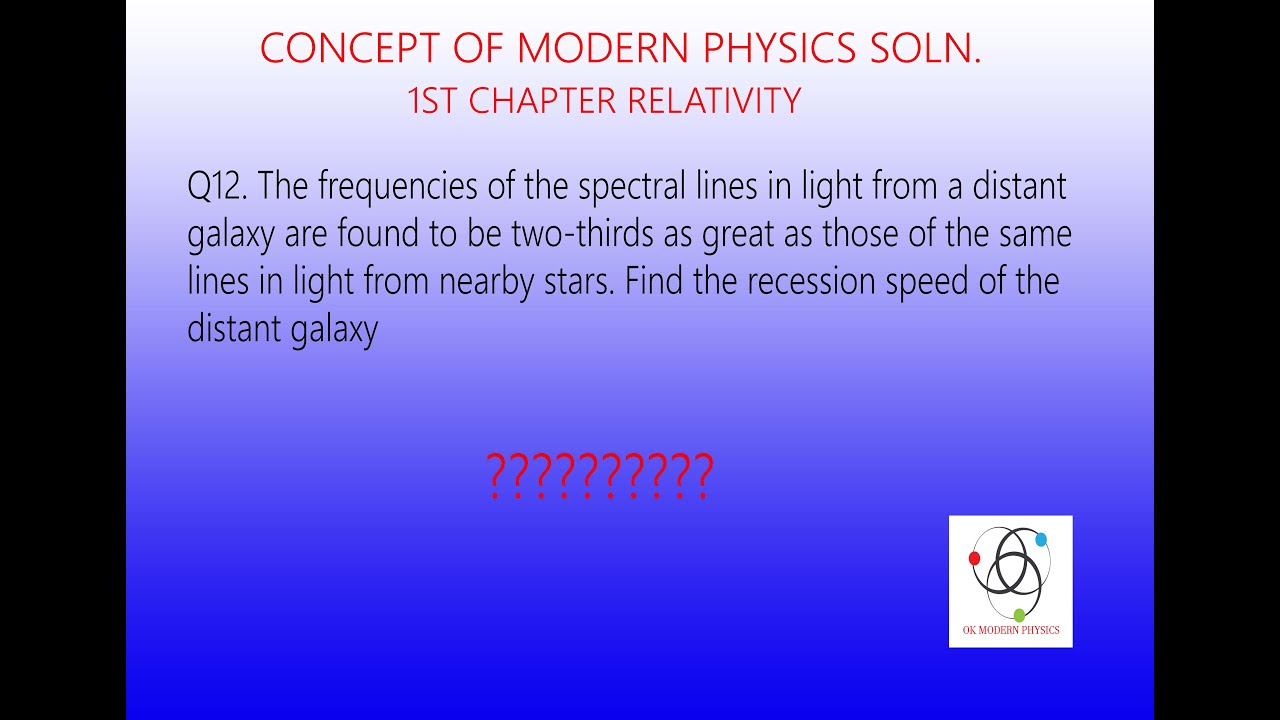 Chapter 1 Relativity Q 12 CONCEPT OF MODERN PHYSICS By BEISER Chapter 1 relativity q 12 concept of modern physics by beiser