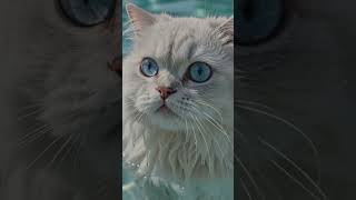 Persian Cat Goes Swimming | Cutest Pool Moment Ever