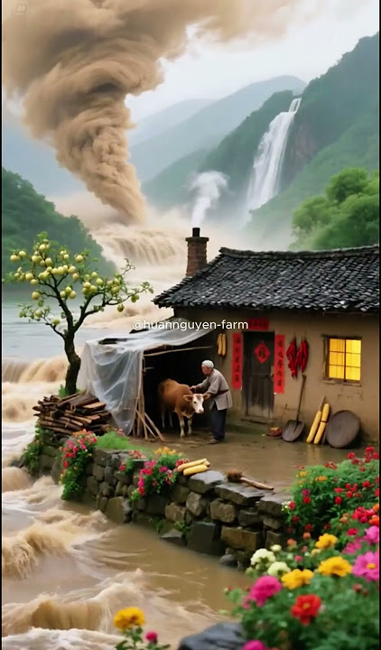 The storm is coming and the old man can't leave in time. #trending #villagerlifestyle #villagelife