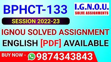 BPHCT-133 Solved Assignment 2022-23 in English, BPHCT 133 Solved Assignment 2023, BPHCT 133 Assignme