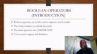 BOOLEAN OPERATORS BY NAMIRIMO IRENE 