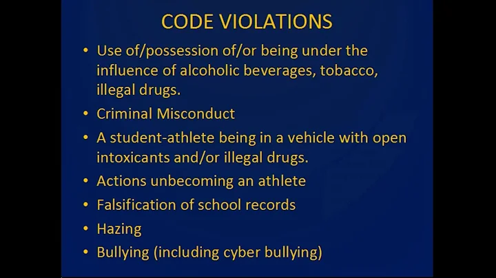 2019-20 Athletic Code Presentation