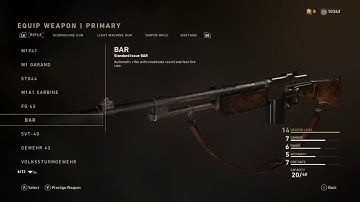 Every "BAR" VARIANTS HEORIC, EPIC (COD WW2)