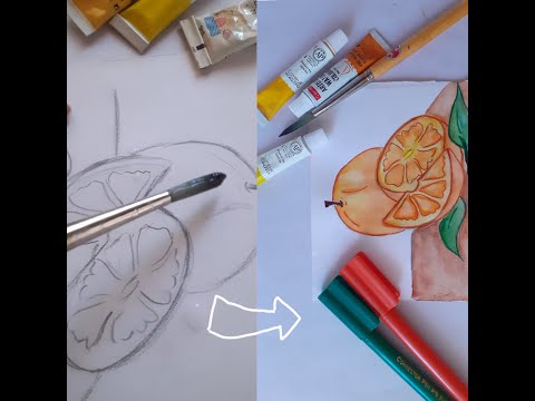 #watercolourpainting-#painting-#drawing-#stilllife-orange-water-colour-paintings-|-batra-sisters
