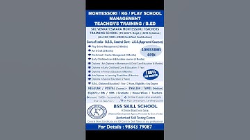 👩‍🎓 Teacher Training | Montessori | 8th | 10th | Graduate | House Wife