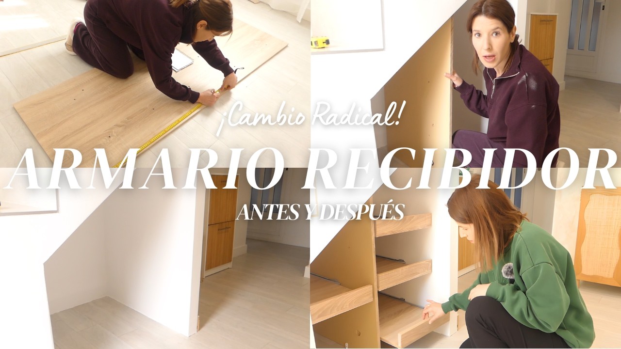 CAMBIO RADICAL RECIBIDOR! 😍 Interior Armario Debajo Escalera (2parte) ¡No me esperaba el Resultado!😱