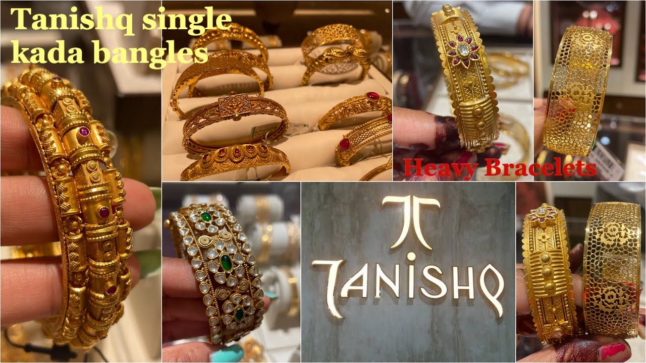 Tanishq gold bangle kada and gold bangle bracelets designs with weight and  price - YouTube