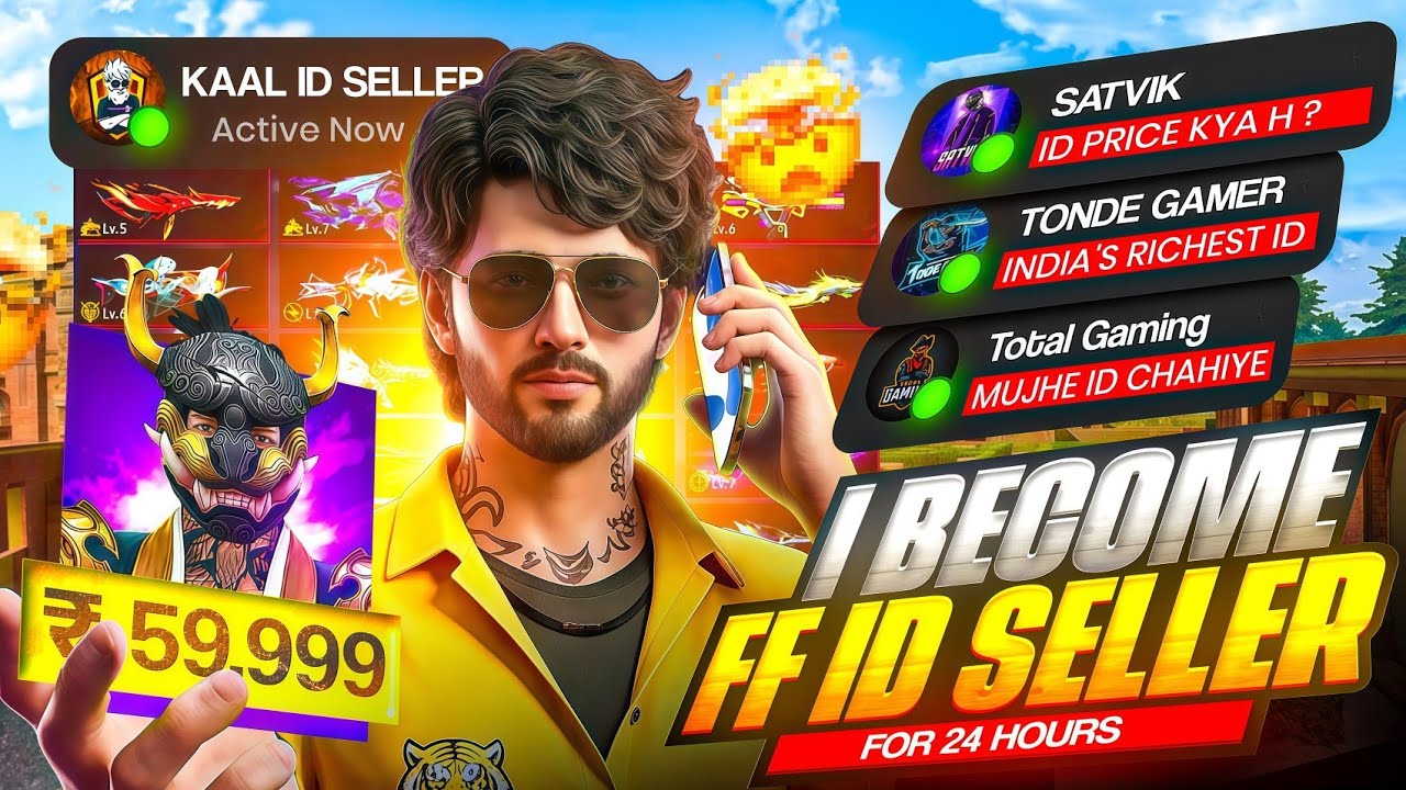 I Became Free Fire I'D Seller For 24 Hours !! 🥵