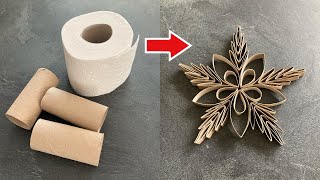 Schneeflocke  Weihnachten  Stern  Klopapier  Toilettenpapier  Basteln  DIY  Klorollen