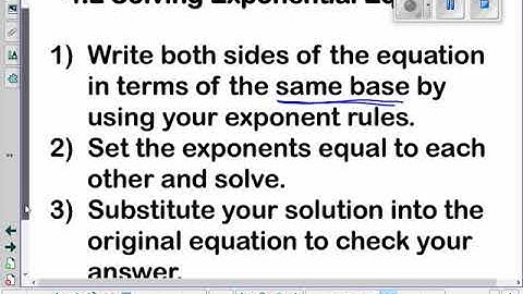 4 2 Solving Exponential Equations VIDEO