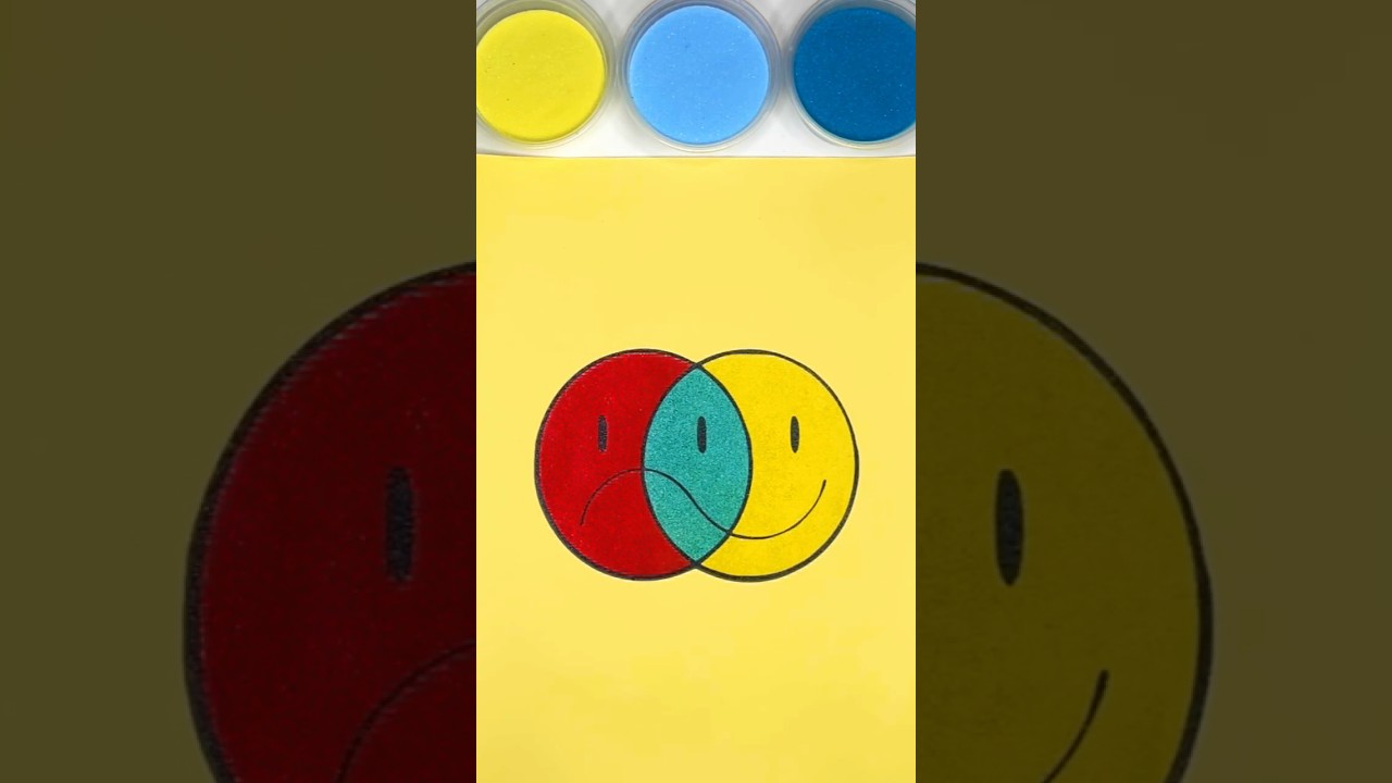 Smile 😃 emoji sand art painting 