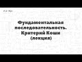 Л.А.13(р). Фундаментальная последовательность. Критерий Коши (лекция)