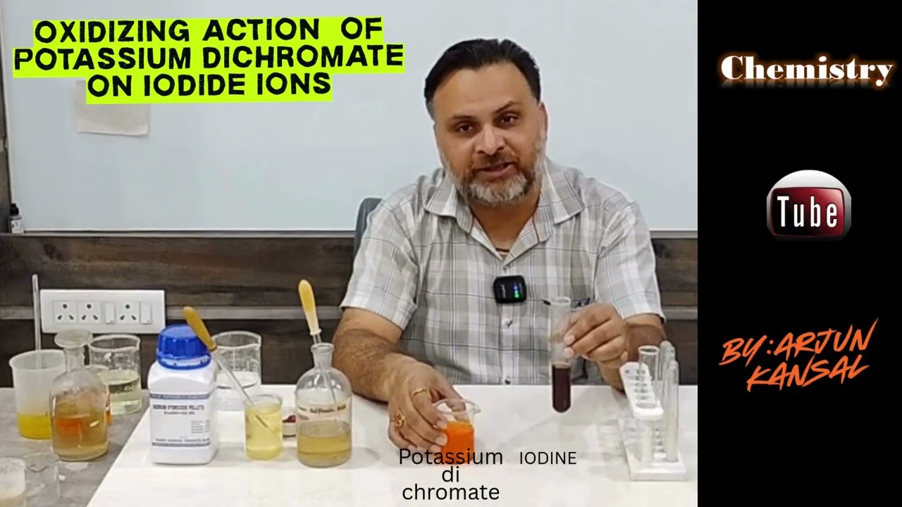 Oxidizing action of Potassium di chromate on Iodide ions