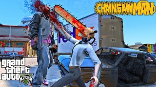 Gta 5 - Chainsaw Man Saves Los Santos City Chainsaw Man Mod