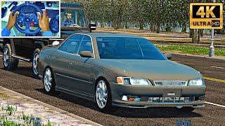 Toyota Mark II JZX90 - City Car Driving | Steering Wheel + Shifter | Gameplay screenshot 5