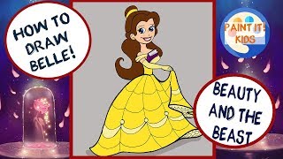 How to Draw Princess Belle - Easy Step By Step Tutorial For Kids