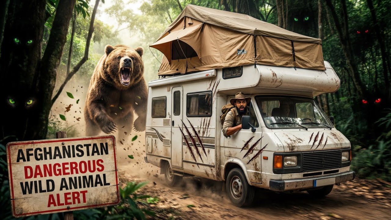 Dangerous Wild Jungle Escape | Animal Attack Survival in White Campervan | Solo Camping Afghanistan 