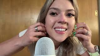 ASMR| Slow, Spit Painting on You Mouth Sounds & Earring Tapping! 