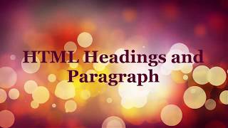 HTML Heading And Paragraph With HTML Elements