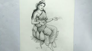 how to draw lakshmi devi