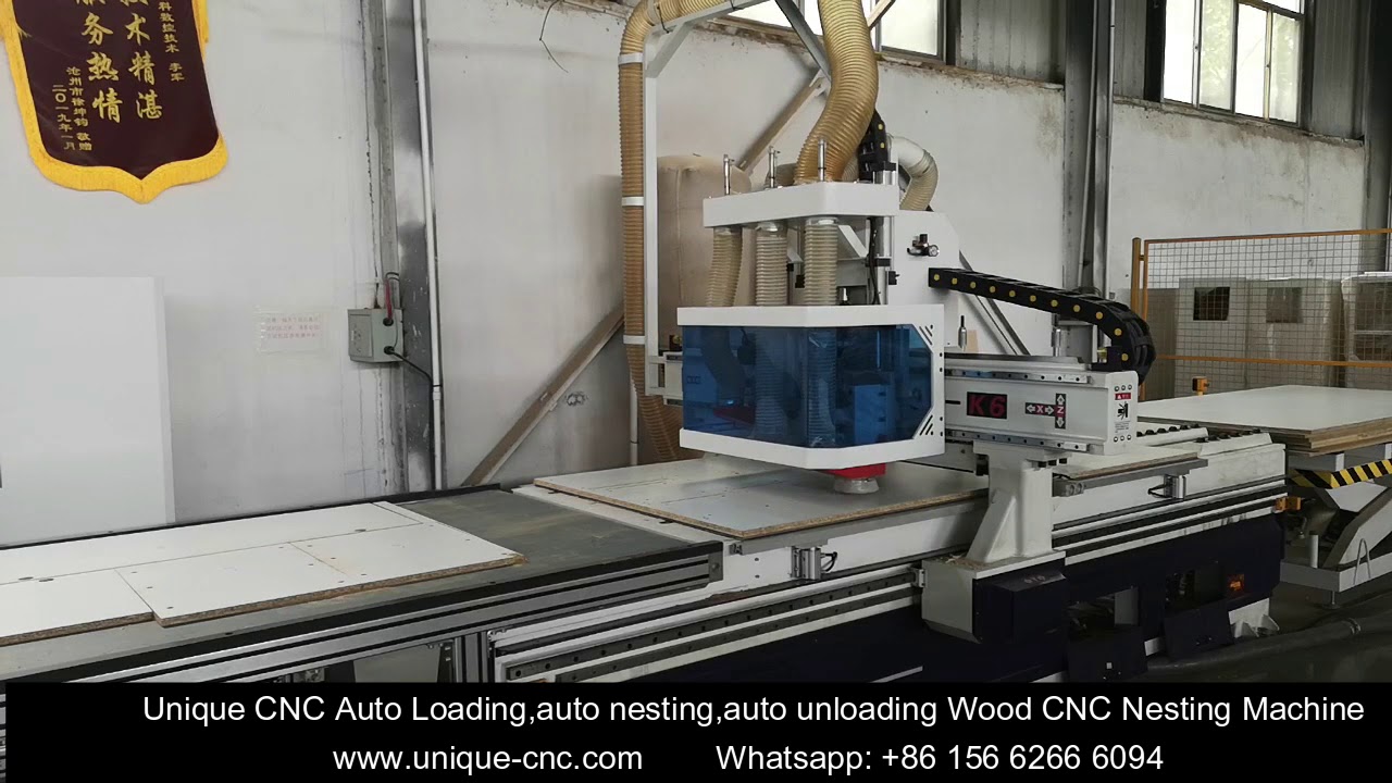 Automatic loading and unloading cnc nesting machine for wood door ...