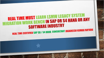 LSMW PART1 DETAILED IN ECC OR S4 HANA FOR ALL SAP FOLKS LIVE DEMO RECORDING