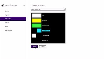 Windows 8.1 Enable a High Contrast Theme and Review Other Ease of Access Options