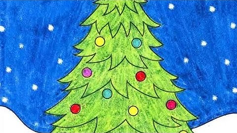 Beautiful Christmas Tree Drawing & Painting | Easy Green Tree Art Tutorial | Christmas Day Special🎄✨