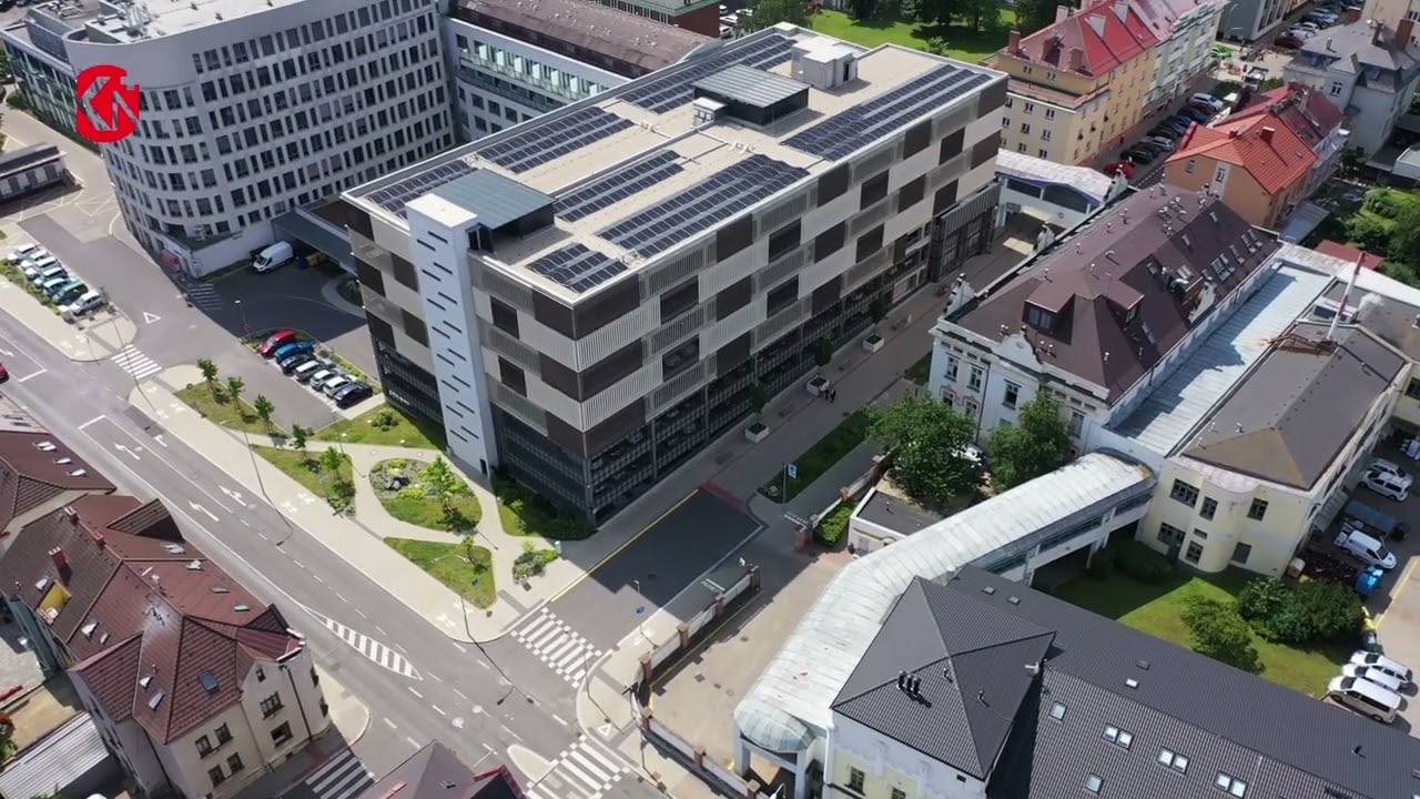 Pohled na areál Klaudiánovy nemocnice z ptačí perspektivy