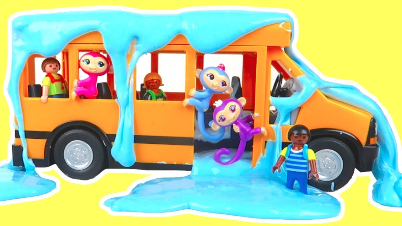 kids anka SCHOOL BUS Full of Fingerlings Toys and SLIME!