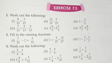 ml aggarwal class 6 maths chapter 7 (Fractions) exercise 7.5 all questions