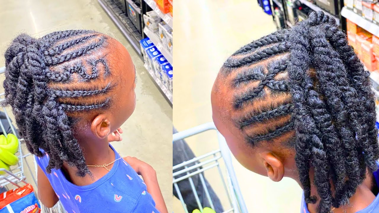 Basic Two Strand Twist with Braids / Freestyle Braids - YouTube