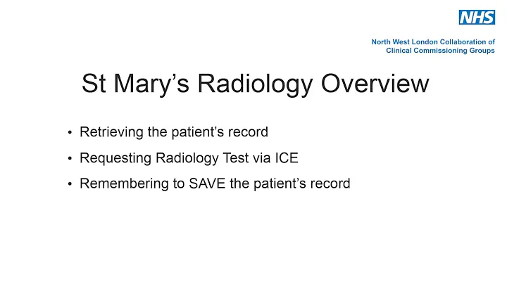 Radiology Overview (SystmOne)