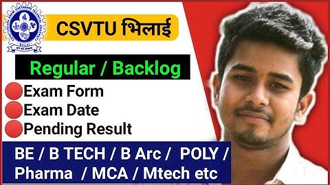 🔴CSVTU BHILAI | Official Notification | Tentative Date Sheet | Exam Form | Exam Date | Csvtu Exam |