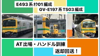 【夢が叶う✨】E493系オク01編成・AT出場.配給輸送.返却回送!GV-E197系TS03編成・八高線内ハンドル訓練.返却回送!(E493系→赤羽駅)(GV-E197系→八王子駅)