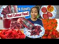 I only ate RED COLOUR FOOD for 24 hours challenge !