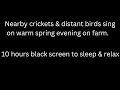 Close crickets and distant birds sing on farm cricket sounds 10 hours black screen sleep  relax