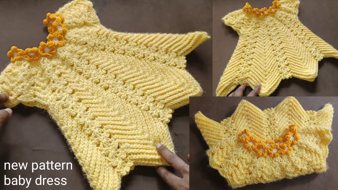 सीखने वालों के लिए बहुत आसान /how to crochet baby frock/crosia frockl/crochet woolen baby dress