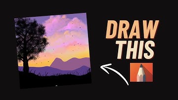 Easy landscape painting on iPad l digital art l autodesk sketchbook app✨