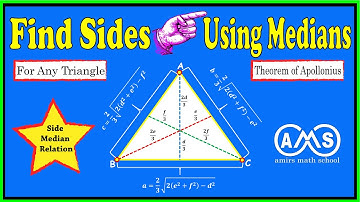 Formula to find the length of a side of a triangle using medians | Median side relation of triangle.