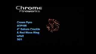4CP105 - Crown Pyro - Sakura Crackle & Red Wave Ring