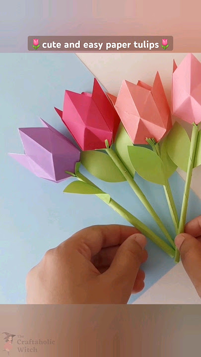 easy to make paper flowers | pape4 tulips | papercraft flower | cute gift idea | easy gift idea