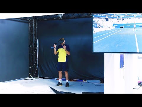 Stan Wawrinka plays "First Person Tennis - The Real Tennis Simulator" (Zurich 29/07/17)