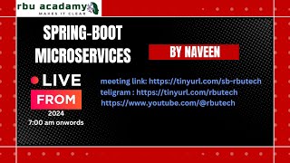 new batch on spring boot microservices by Naveen from june 10 2024