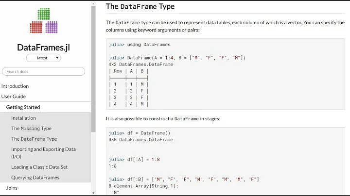 Intro to Julia DataFrames