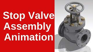 Stop valve Assembly animation #animation #machinedrawing #Assemblydrawing