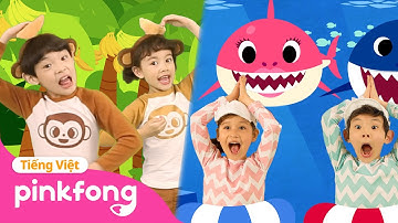 Tuyển tập Ăn Chuối cùng gia đình Khỉ 🐒 và Cá Mập Con 🦈 | Baby Shark Pinkfong - Nhạc thiếu nhi